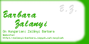 barbara zalanyi business card